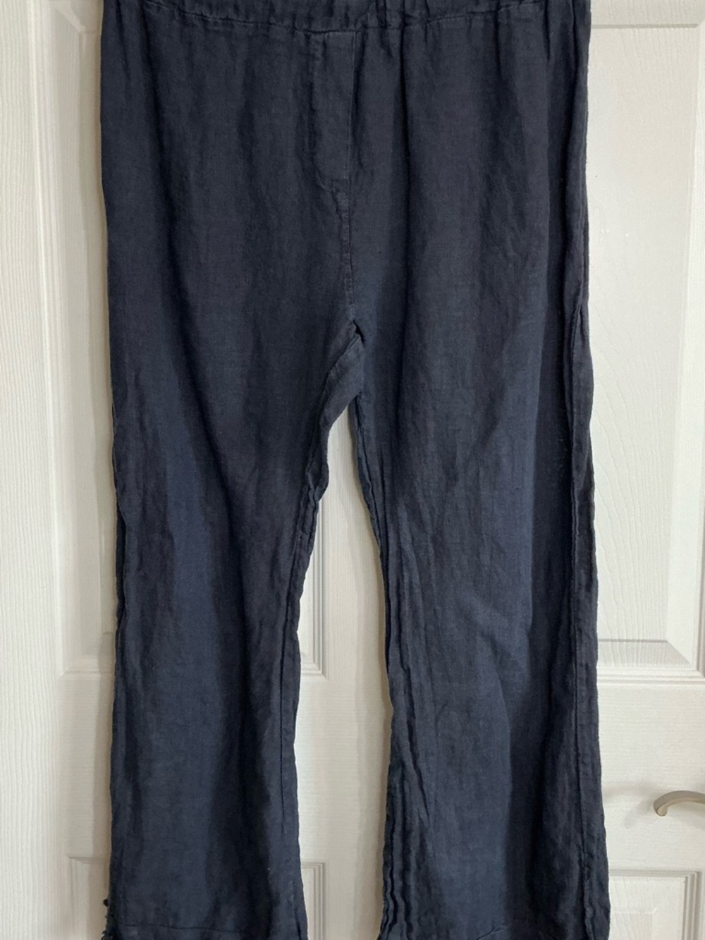 Meo Meli Italian Wide-Leg Linen Pants in Navy
